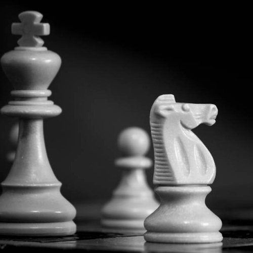 Chess photographed on a chessboard